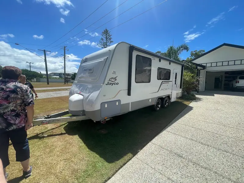Jayco Journey caravan hitched to Grant's LandCruiser